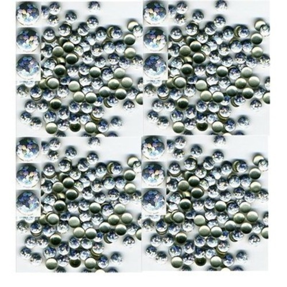 HOLOGRAM Round Nailheads SILVER 4mm Hotfix IronON 1gr